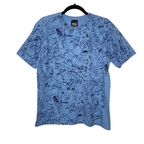 Cartoon Network All Over Shirt Fosters Home Imaginary Friends Y2k VTG '07